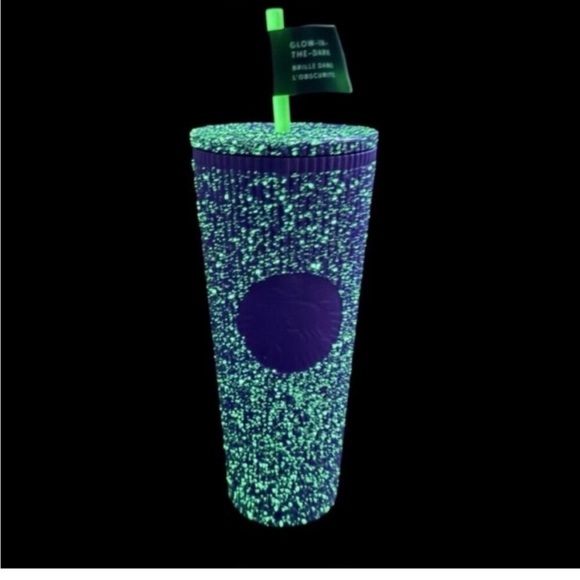 Starbucks 2024 Purple Pleated Speckled GLOW in the DARK Halloween Tumbler - Picture 7 of 7